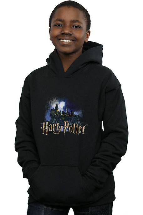 Sweat à capuche coton harry potter hogwarts Noir 2 - vertbaudet enfant 