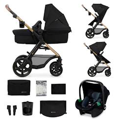 Puériculture-Poussette-Poussette Kinderkraft MOOV 2 3 en 1 avec Siège 2 en 1 Transformable, MINK PRO i-Size, Travel System et Roues Increvables