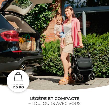 Poussette Kinderkraft APINO légère et compacte avec pliage automatique, dossier inclinable et roues increvables Noir 4 - vertbaudet enfant 