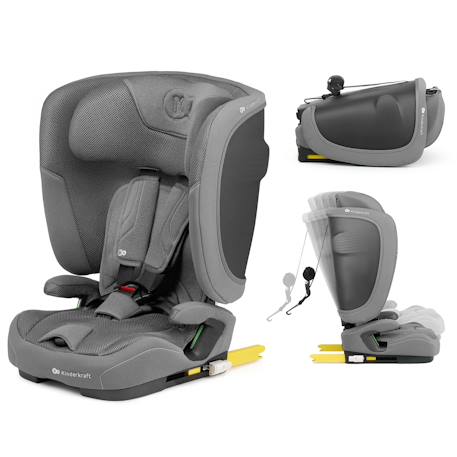 Siège Auto Kinderkraft FIX2GO i-Size avec ISOFIX, SAFERIDE SENSOR, Inclinaison 5 Positions et AIR FLOW Bleu marine+Gris+Noir+Vert 7 - vertbaudet enfant 