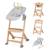 Chaise Haute Évolutive Kinderkraft ENOCK + CALMEE avec Transat Bébé, Assise Réglable, Design Scandinave et Bois de Hêtre Gris 1 - vertbaudet enfant 