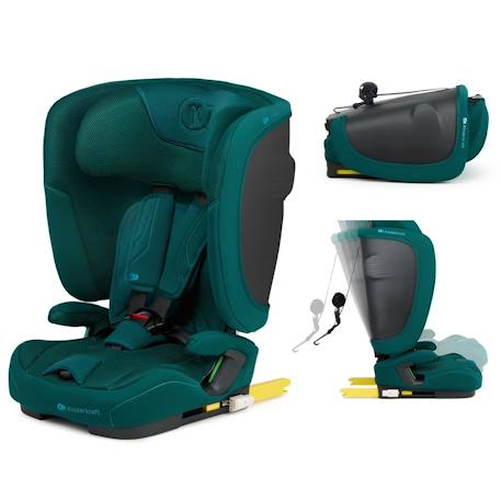 Siège Auto Kinderkraft FIX2GO i-Size avec ISOFIX, SAFERIDE SENSOR, Inclinaison 5 Positions et AIR FLOW Bleu marine+Gris+Noir+Vert 19 - vertbaudet enfant 