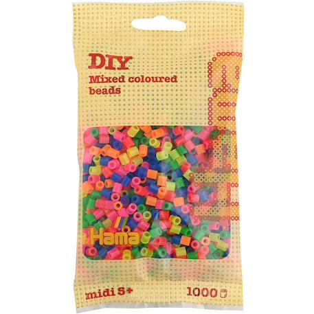 Sachet 1000 perles plastique midi néon mix Rouge 1 - vertbaudet enfant 