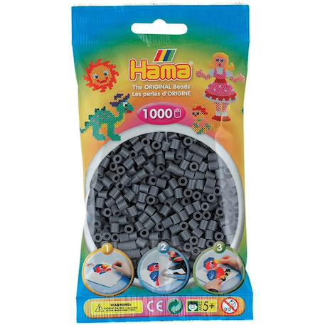 Perles à repasser 1000x gris foncé Gris 1 - vertbaudet enfant 