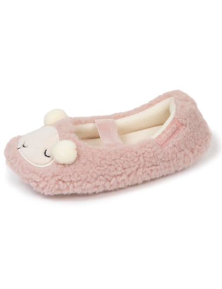 Chaussons ballerines sherpa, semelle antidérapante Blush 6 - vertbaudet enfant 