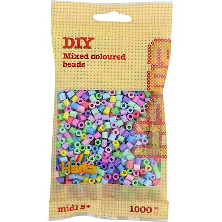 Sachet 1000 perles plastique midi pastel mix Beige 1 - vertbaudet enfant 