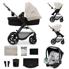 Puériculture-Poussette-Poussette Kinderkraft MOOV 2 3 en 1 avec Siège 2 en 1 Transformable, MINK PRO i-Size, Travel System et Roues Increvables