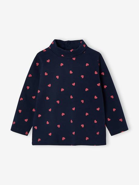 Lot de 2 t-shirts col roulé bébé marine+rose pâle 2 - vertbaudet enfant 