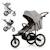 Poussette Tout-Terrain Kinderkraft HELSI 2 avec 3 Roues Gonflables Amorties, Dossier Allongé et Poignée Réglable Gris+Noir 1 - vertbaudet enfant 