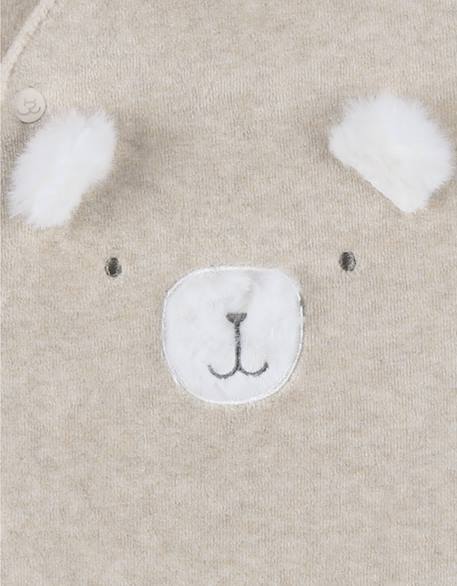 Pyjama en velours brodé – orso Beige 4 - vertbaudet enfant 