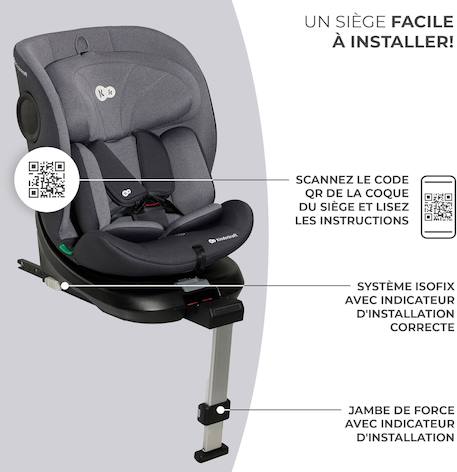 Siege auto i 360 i size pratique et confortable Gris 6 - vertbaudet enfant 