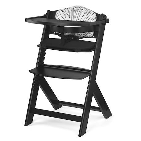 Chaise Haute Évolutive ENOCK 3 en 1 avec Coussin Inclus, Assise Réglable et Bois de Hêtre Massif Stable Blanc+Gris+Noir 13 - vertbaudet enfant 