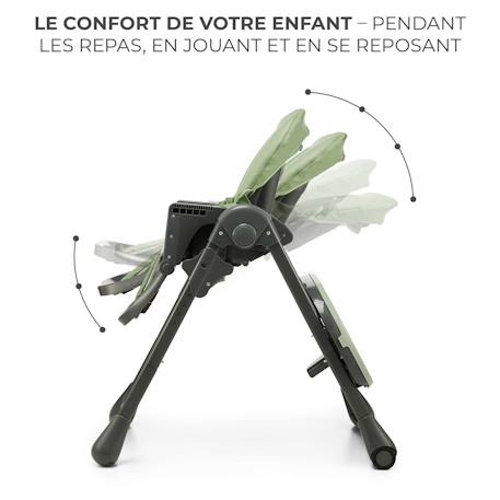 Chaise Haute 2 en 1,  ergonomique, inclinable, pliable avec hauteur réglable Beige+Gris+Vert 16 - vertbaudet enfant 
