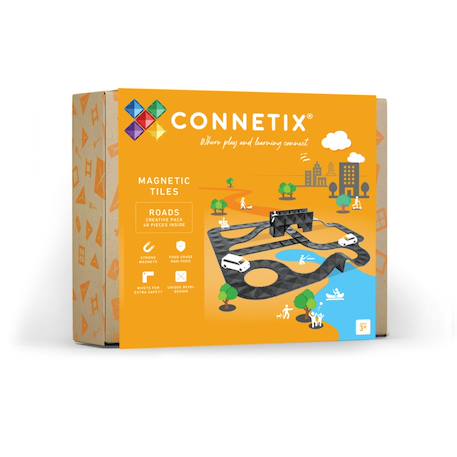 Jeu de construction magnétique roads pack de creative, 48 pièces Noir 1 - vertbaudet enfant 