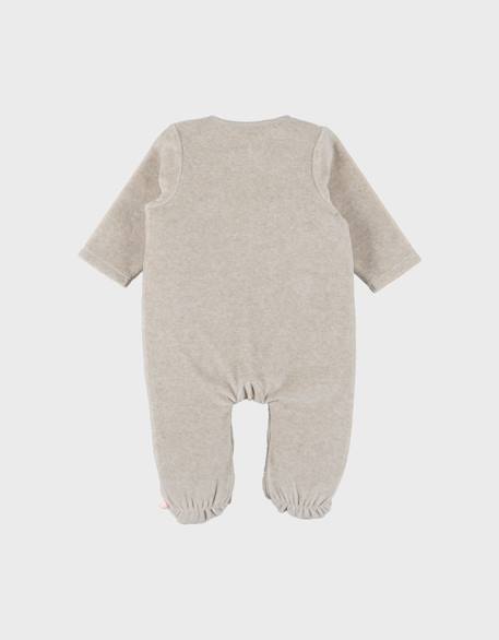 Pyjama en velours brodé – orso Beige 3 - vertbaudet enfant 