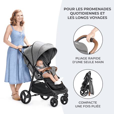 Poussette grande pratique et confortable Gris 4 - vertbaudet enfant 