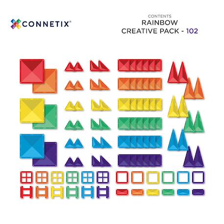 Jeu de construction magnétique arc-en-ciel pack de creative, 102 pièces Arc-en-ciel 6 - vertbaudet enfant 