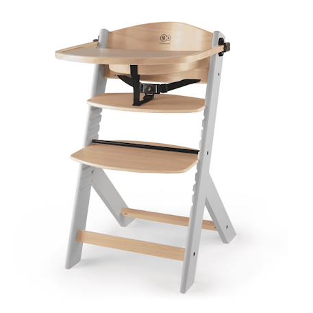 Chaise Haute Évolutive Kinderkraft ENOCK 2 en 1 avec Assise Réglable, Repose-Pieds Ajustable et Bois de Hêtre Massif Beige+Blanc+Blanc/bois+Bleu marine+Bois naturel+Gris+Gris / bois+Marron+Noir 37 - vertbaudet enfant 