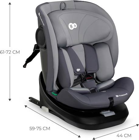 Siège Auto I-GROW i-Size Pivotant 360° avec ISOFIX, RWF jusqu’à 4 ans et Appui-tête 12 Positions Réglable Gris+Noir+Vert 12 - vertbaudet enfant 