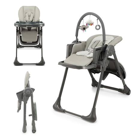 Chaise Haute Bébé TUMMIE 2 en 1 avec Fonction Transat, Réglage 7 Hauteurs, Double Plateau et Pliage Compact Beige+Gris+Vert 7 - vertbaudet enfant 