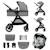 Poussette Kinderkraft ESME 3 en 1 avec nacelle convertible, siège auto i-Size, pliage compact et roues amorties Gris 1 - vertbaudet enfant 