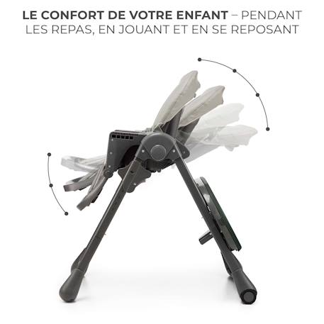 Chaise Haute 2 en 1,  ergonomique, inclinable, pliable avec hauteur réglable Beige+Gris+Vert 10 - vertbaudet enfant 