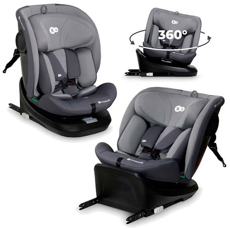 Siège Auto I-GROW i-Size Pivotant 360° avec ISOFIX, RWF jusqu’à 4 ans et Appui-tête 12 Positions Réglable Gris+Noir+Vert 1 - vertbaudet enfant 