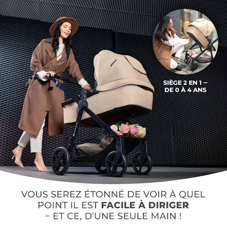 Poussette trio newly dès la naissance Beige+Gris+Noir 9 - vertbaudet enfant 