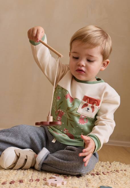 Ensemble enfant sweat et pantalon en molleton gustin Beige 1 - vertbaudet enfant 