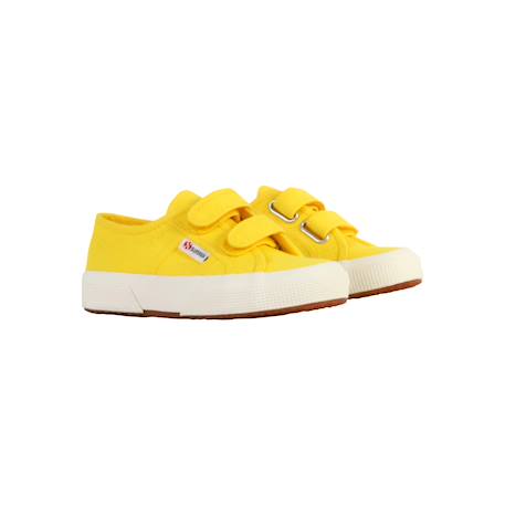 Baskets basses  à scratch Blanc+Sunflower favorio 7 - vertbaudet enfant 