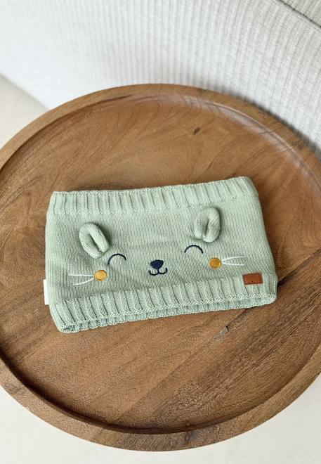 Cache cou enfant en tricot boavista Kaki 1 - vertbaudet enfant 