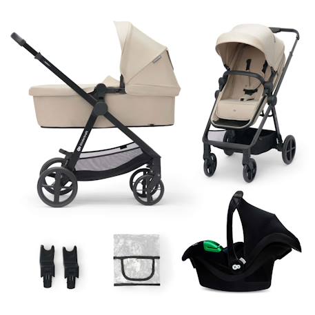 Poussette NEWLY 3 en 1 avec Siège 2 en 1 Transformable, MINK PRO i-Size, Pliage Facile et Roues Increvables Beige+Gris+Noir 1 - vertbaudet enfant 