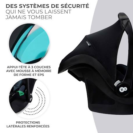 Siege auto i size avec base pratique et confortable Gris+Noir 11 - vertbaudet enfant 