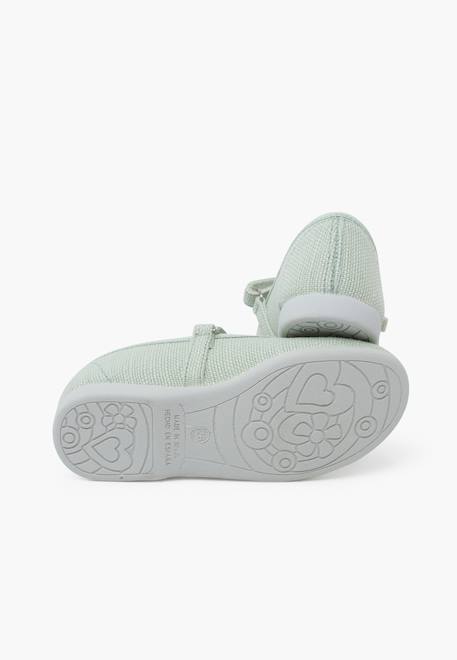 Chaussures babies en lin à scratch fin pour filles Aigue-marine+Blanc+Bleu de france+Bleu marine+Sable 3 - vertbaudet enfant 