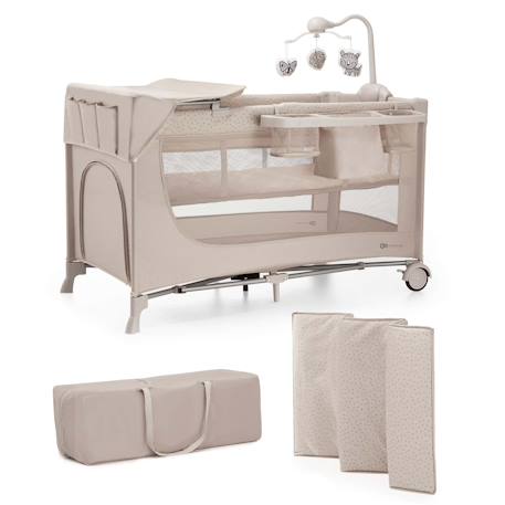 Lit Parapluie 2 en 1, Lit bébé voyage de la naissance jusqu’à 15 kg Beige1+Gris 1 - vertbaudet enfant 