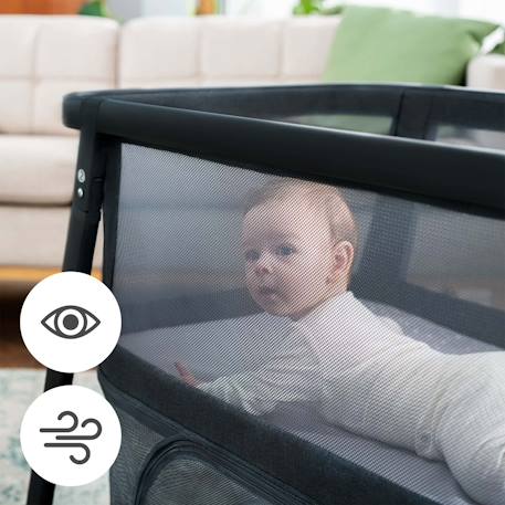 Lit Bébé 4 en 1 SOFI PLUS avec Fonction Berceau, Matelas Inclus, Pliage en 5 Secondes et Parc Évolutif Gris / gris 5 - vertbaudet enfant 