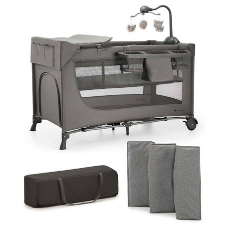 Lit Parapluie JOY 2 en 1 avec Table à Langer, Niveau Réglable, Pliage Compact et Sac de Transport Pratique Beige1+Gris 7 - vertbaudet enfant 