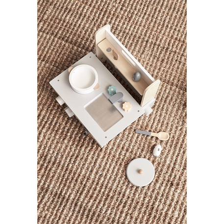 Mini cuisine enfant en bois bistro Gris, blanc, bleu 6 - vertbaudet enfant 
