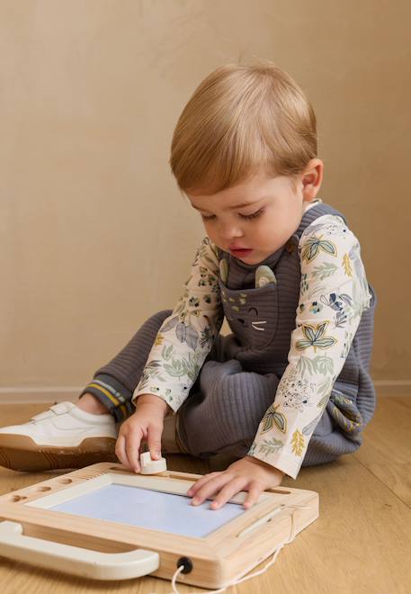 Ensemble salopette bébé et t-shirt boavista Gris 1 - vertbaudet enfant 