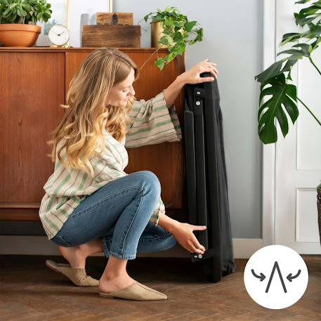 Lit Bébé 4 en 1 SOFI PLUS avec Fonction Berceau, Matelas Inclus, Pliage en 5 Secondes et Parc Évolutif Gris / gris 4 - vertbaudet enfant 