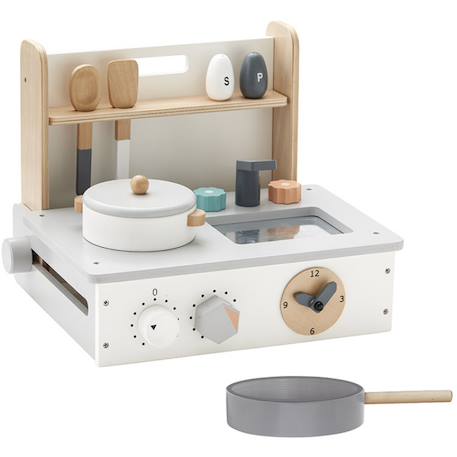 Mini cuisine enfant en bois bistro Gris, blanc, bleu 1 - vertbaudet enfant 