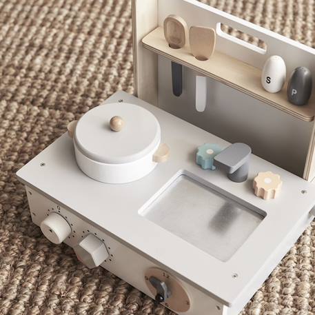 Mini cuisine enfant en bois bistro Gris, blanc, bleu 3 - vertbaudet enfant 