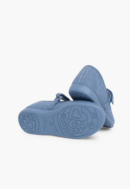 Chaussures babies en lin à scratch fin pour filles Blanc+Bleu de france+Bleu marine+Sable 9 - vertbaudet enfant 
