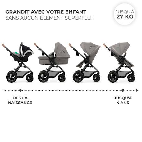 Poussette 3 en 1 Kinderkraft MOOV 2 AIR avec Siège 2 en 1 Transformable, Roues Gonflables et MINK PRO i-Size Inclus Beige+Gris+Gris anthracite+Noir 10 - vertbaudet enfant 