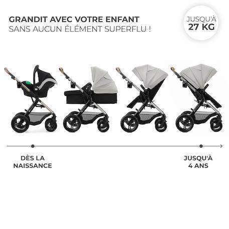 Poussette 3 en 1 Kinderkraft MOOV 2 XL avec Siège 2 en 1 Convertible, Nacelle XL, Roues Gonflables et MINK PRO i-Size Gris+Noir 4 - vertbaudet enfant 