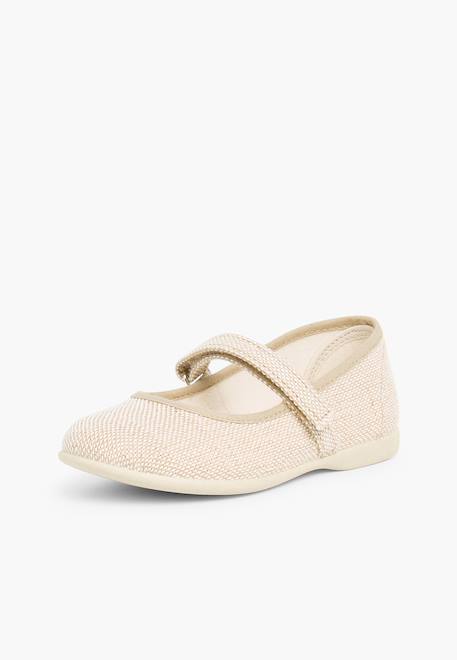 Chaussures babies en lin à scratch fin pour filles Blanc+Bleu de france+Bleu marine+Sable 18 - vertbaudet enfant 