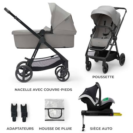 Poussette 4en1 newly dès la naissance Beige+Gris+Noir 8 - vertbaudet enfant 