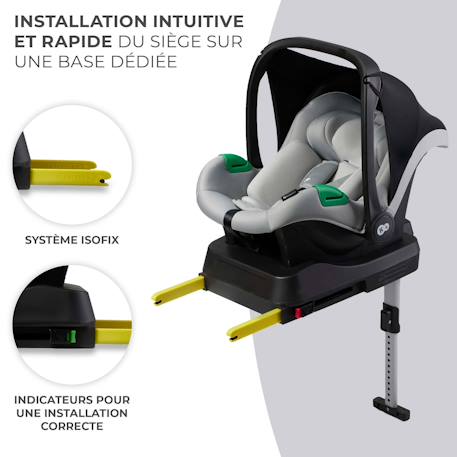 Siege auto i size avec base pratique et confortable Gris+Noir 4 - vertbaudet enfant 