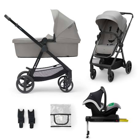 Poussette NEWLY 4 en 1 avec Siège 2 en 1 Transformable, MINK PRO i-Size, Travel System et Pliage Facile Beige+Gris+Noir 7 - vertbaudet enfant 