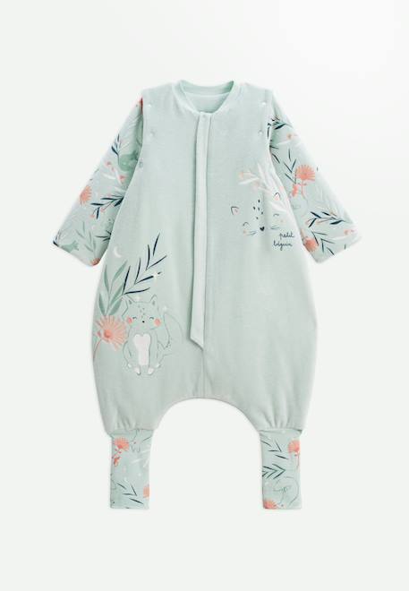 Turbulette tog2 en velours avec pieds retroussables et manches amovibles dina Bleu 1 - vertbaudet enfant 